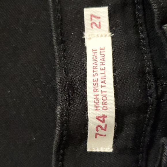 Levi's 724 black high rise straight leg jeans - Picture 10 of 14